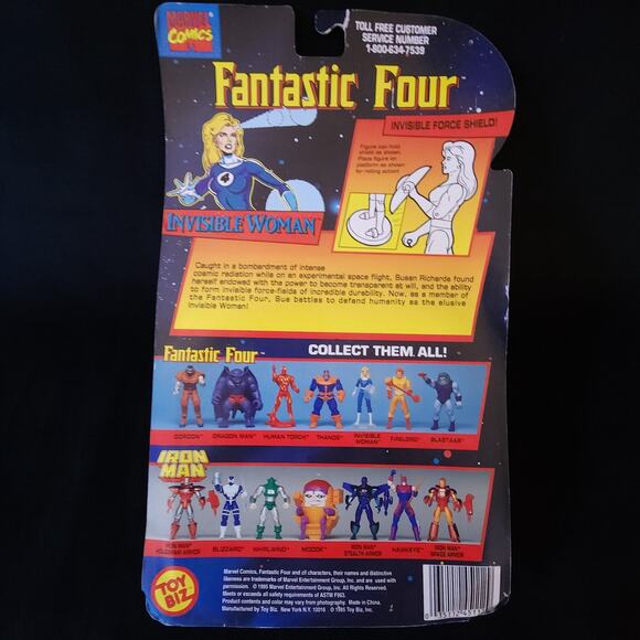Toy Biz 1995 Marvel Fantastic Four Invisible Woman 5" Action Figure Clear Marvel - Picture 4 of 7